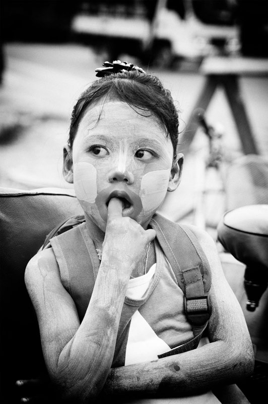 girl with thanaka facepaint, Yangon, Burma, by doss@yours