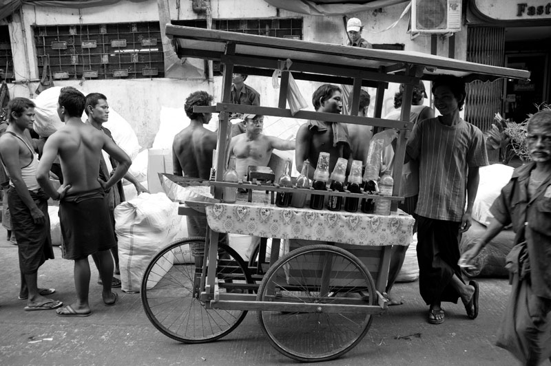 Street Photography - Drinks vendor Yangon Burma by Doss@yours
